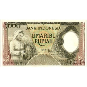 INDONESIA 5000 Rupiah 1958