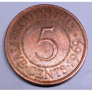 MAURITIUS 5 Cents 1969