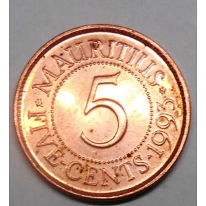 MAURITIUS 5 Cents 1993
