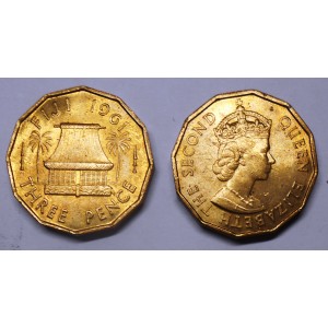 FIJI 3 Pence 1961