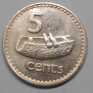 FIJI 5 Cents 1987