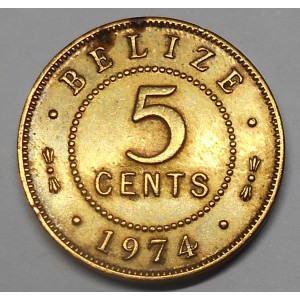 BELIZE 5 Cents 1974
