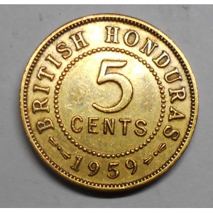 BRITISH HONDURAS 5 Cents 1959