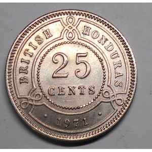 BRITISH HONDURAS 25 Cents 1971