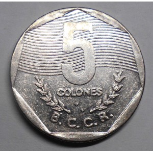 COSTA RICA 5 Colones 1993