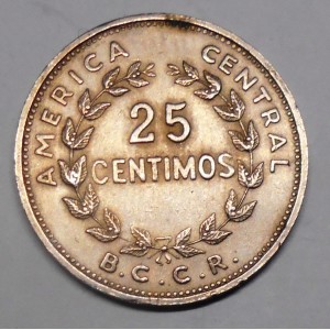 COSTA RICA 25 Centimos 1967