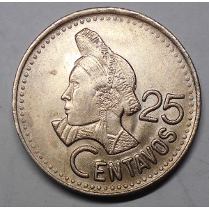 GUATEMALA 25 Centavos 1989