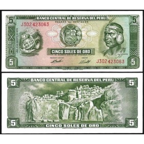 PERU 5 Soles de Oro 1974