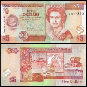 BELIZE 5 Dollars 2022