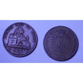 BELGIUM 2 Centimes 1875