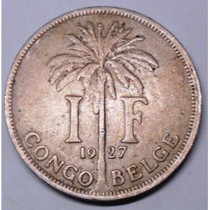 BELGIAN CONGO 1 Franc 1927...