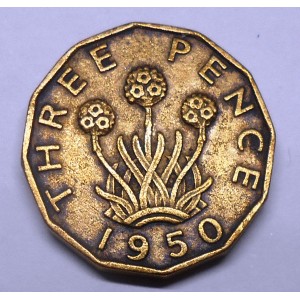GREAT BRITAIN 3 Pence 1950