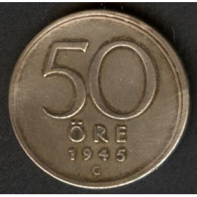 SWEDEN 50 Ore 1945 AG