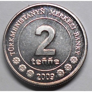 TURKMENISTAN 2 Tenge 2009