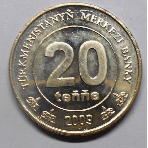 TURKMENISTAN 20 Tenge 2009