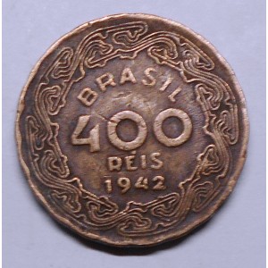 BRAZIL 400 Reis 1942 G. Vargas