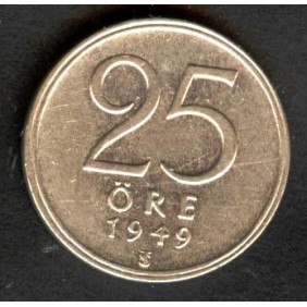 SWEDEN 25 Ore 1949 AG