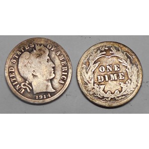 USA Barber Dime 1914
