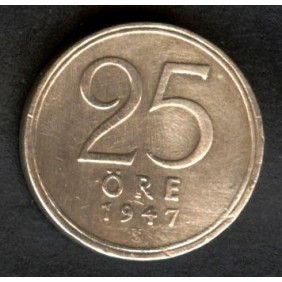 SWEDEN 25 Ore 1947 AG