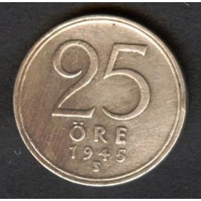 SWEDEN 25 Ore 1945TS AG
