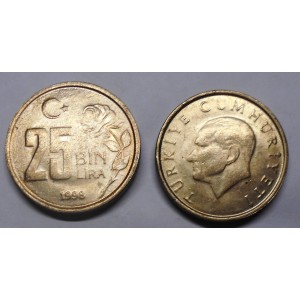 TURKEY 25 Bin Lira 1998