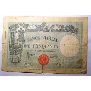 50 Lire GRANDE L 08.10.1943