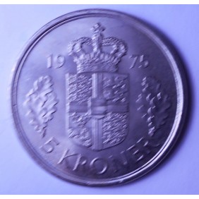 DENMARK 5 Kroner 1975...