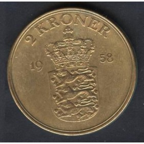 DENMARK 2 Kroner 1958