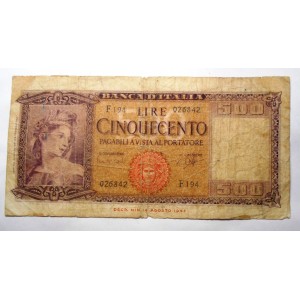 500 Lire 1948 ITALIA ORNATA...