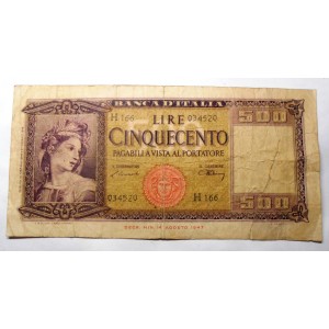 500 Lire 1961 ITALIA ORNATA...
