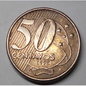 BRAZIL 50 Centavos 1998