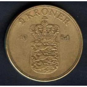 DENMARK 2 Kroner 1954