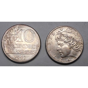 BRAZIL 10 Centavos 1967