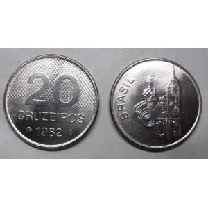 BRAZIL 20 Cruzeiros 1982