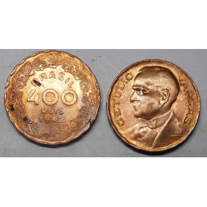 BRAZIL 400 Reis 1942 G. Vargas