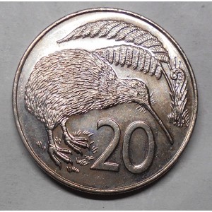 NEW ZEALAND 20 Cents 1988