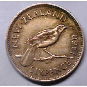 NEW ZEALAND 6 Pence 1960