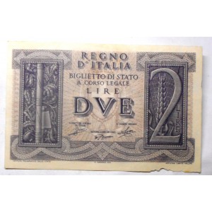 2 Lire 1939 Dittatura Fascista