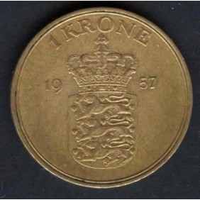 DENMARK 1 Krone 1957