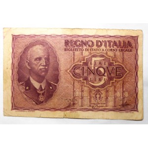 5 Lire 1944 Dittatura Fascista