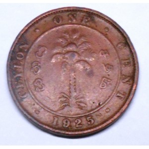 CEYLON 1 Cent 1925