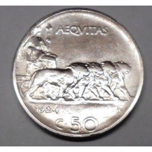 50 Centesimi LEONI 1924 RIGATO