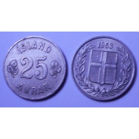 ICELAND 25 Aurar 1963