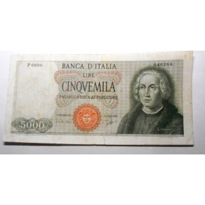 5000 Lire 1964 COLOMBO 1...