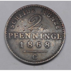 PRUSSIA 2 Pfennig 1868 C