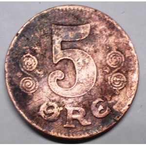 DENMARK 5 Ore 1919 bronze