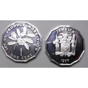 JAMAICA 1 Cent 1977 FAO PROOF