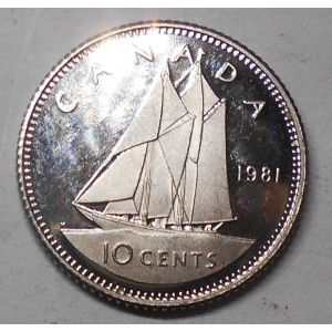 CANADA 10 Cents 1981 Proof