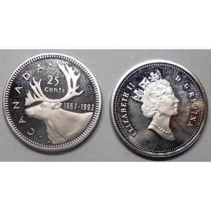 CANADA 25 Cents 1867-1992...