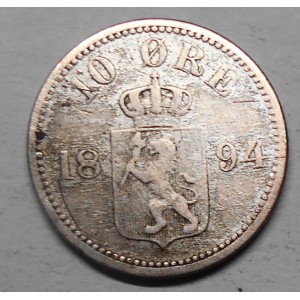 NORWAY 10 Ore 1894 AG